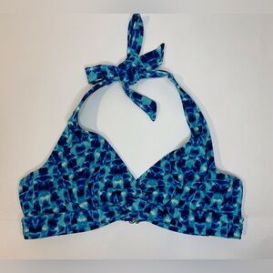 Athleta Women’s Vibrant Blue‎ Patterned Swimwear Top Size 34 B/C